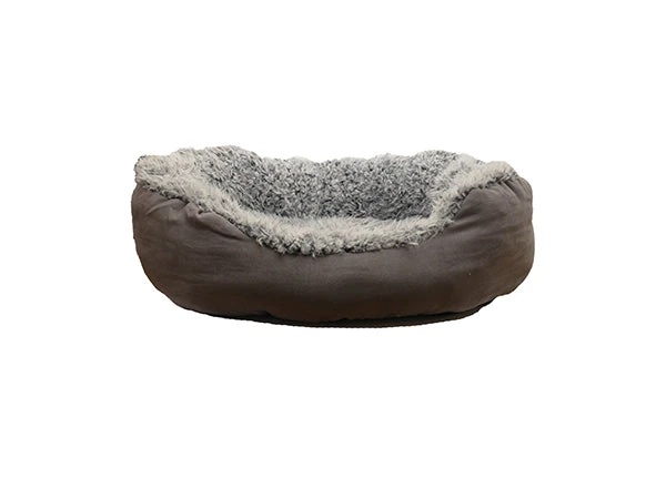 Rosewood - Grey Faux Suede Oval Dog Bed