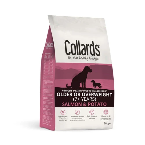 Collards Hypoallergenic Dry Dog Food For Older Or Overweight Dogs With Salmon And Potato 10kg
