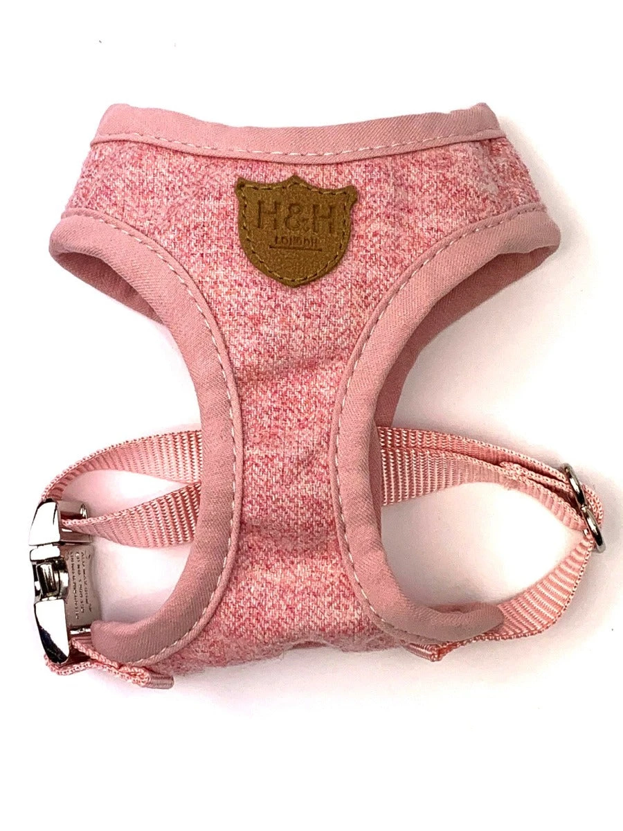 Hugo & Hudson - Pink Tweed Dog Harness