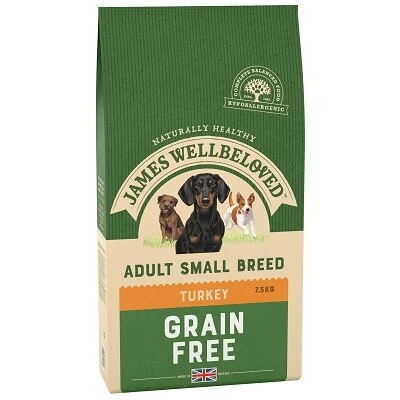 James Wellbeloved Small Breed Grain Free Turkey & Vegetable Dog Food 7.5kg