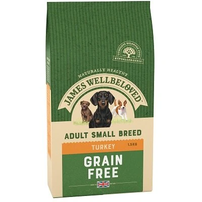 James Wellbeloved Small Breed Grain Free Turkey & Vegetable Dog Food 1.5kg