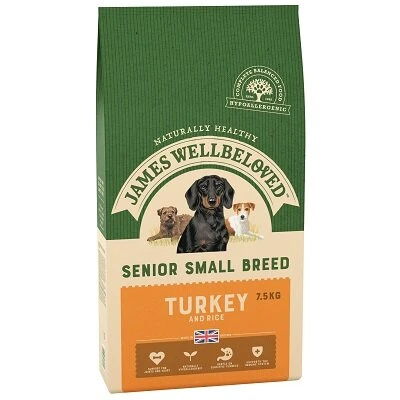 James Wellbeloved Turkey & Rice Small Senior Dog Food 7.5kg