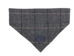 Hugo & Hudson - Grey Checked Tweed Dog Bandana