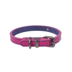 Joules - Pink Leather Dog Collar