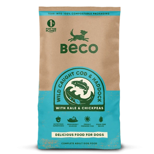Beco Wild Caught Cod & Haddock With Kale & Chickpeas Dry Adult Dog Food, Complete Recipe, 12kg