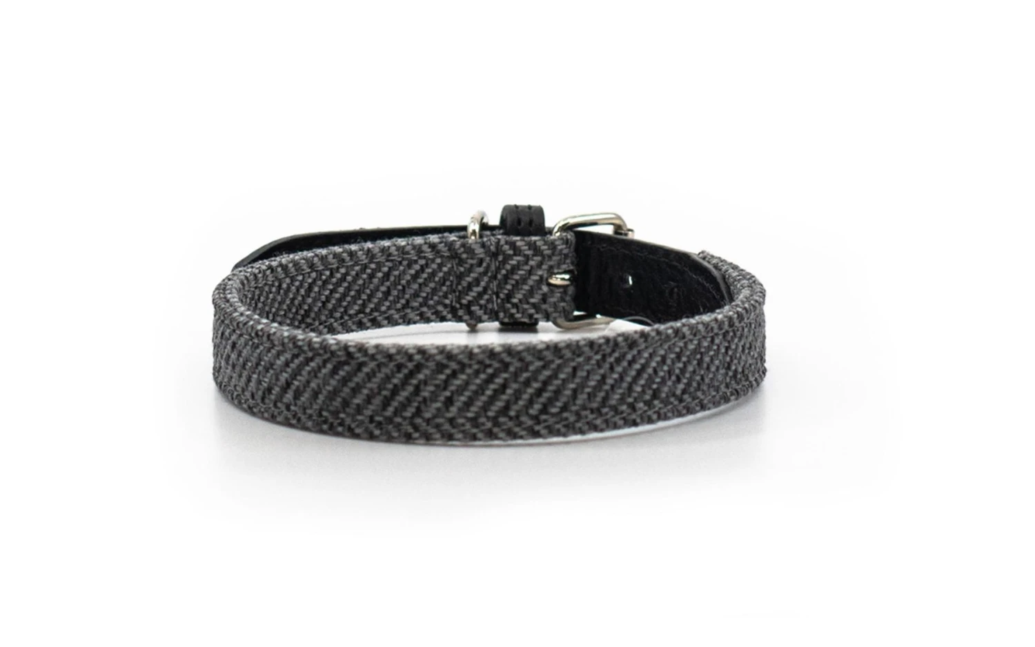 Ralph & Co - Herringbone & Leather Dog Collar - Balmoral - Image 3