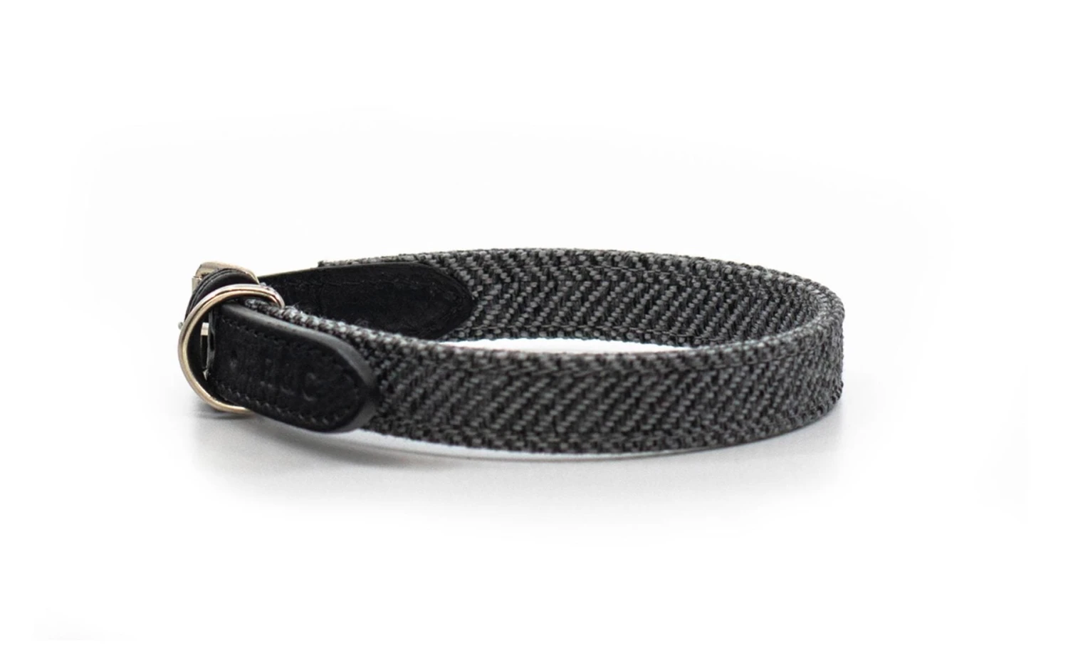 Ralph & Co - Herringbone & Leather Dog Collar - Balmoral - Image 2