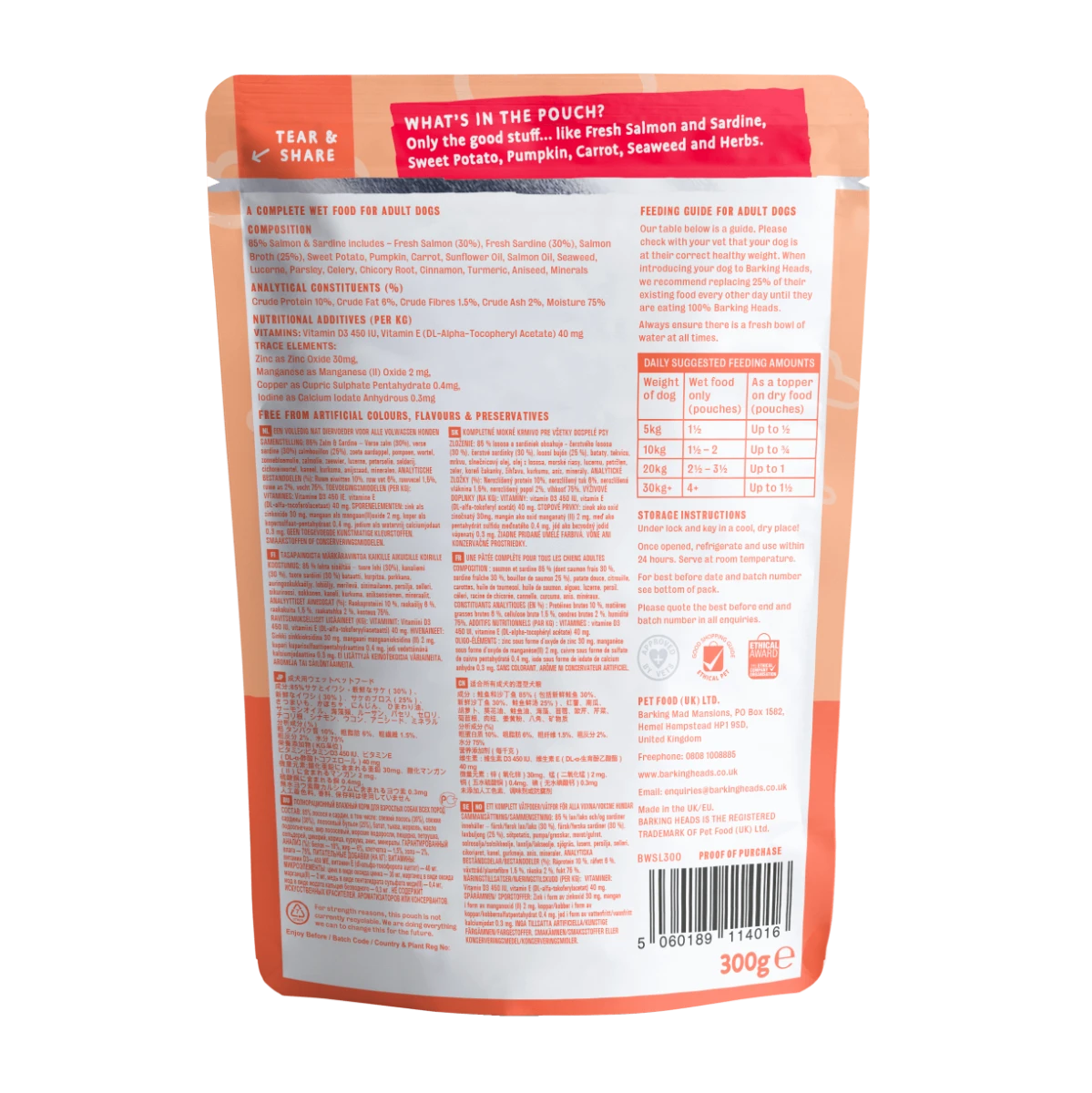 Barking Heads - Pooched Salmon Wet Dog Food - 10x300g - Image 2