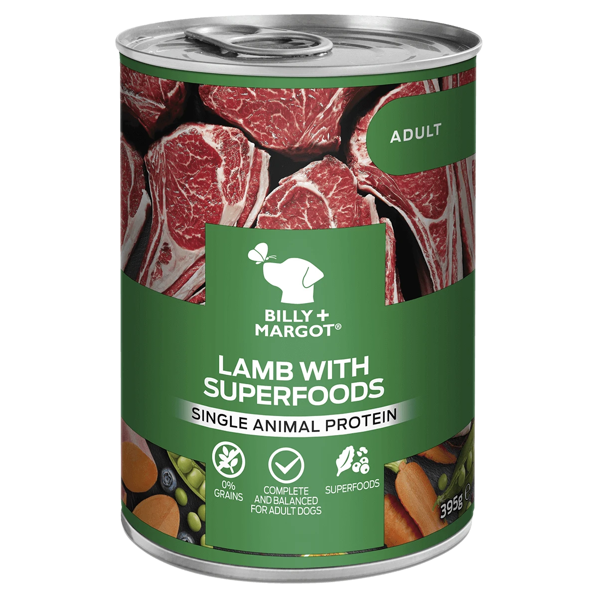 Billy & Margot - Lamb & Superfoods Wet Dog Food 12 X 395g Tins
