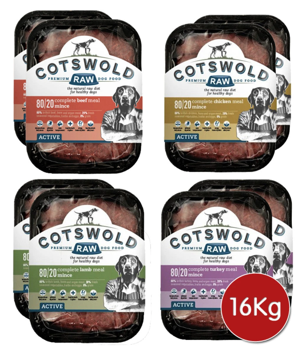 Cotswold Raw Active 80/20 Mince - Mixed Case 16kg