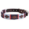 Pioneros Polo Dog Collar - Navy/Pale Blue/Red Stripe