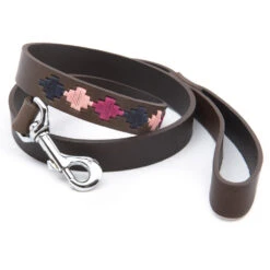 Pioneros Polo Dog Lead Pampa Cross - Berry/Navy/Pink