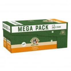 James Wellbeloved Mega Pack Adult Dog Hypoallergenic Pouches With Turkey & Rice In Gravy 40x150g