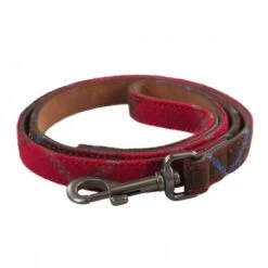 Joules - Heritage Tweed & Leather Dog Lead - Red