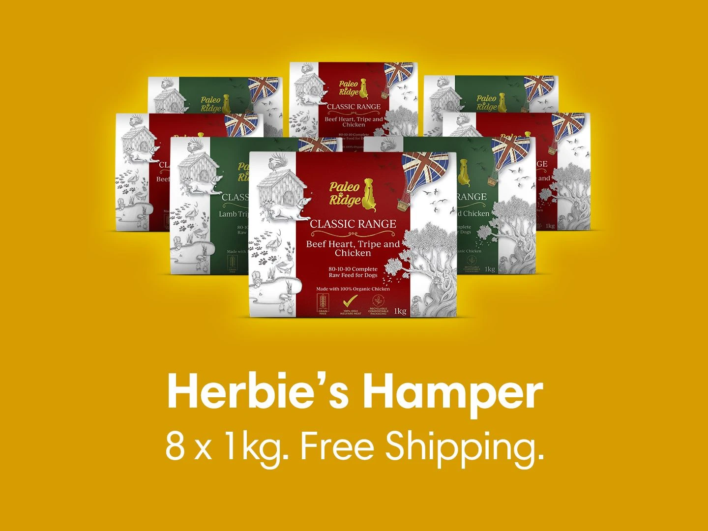 Paleo Ridge Complete 80/10/10 Raw Dog Food Hamper (16kg)