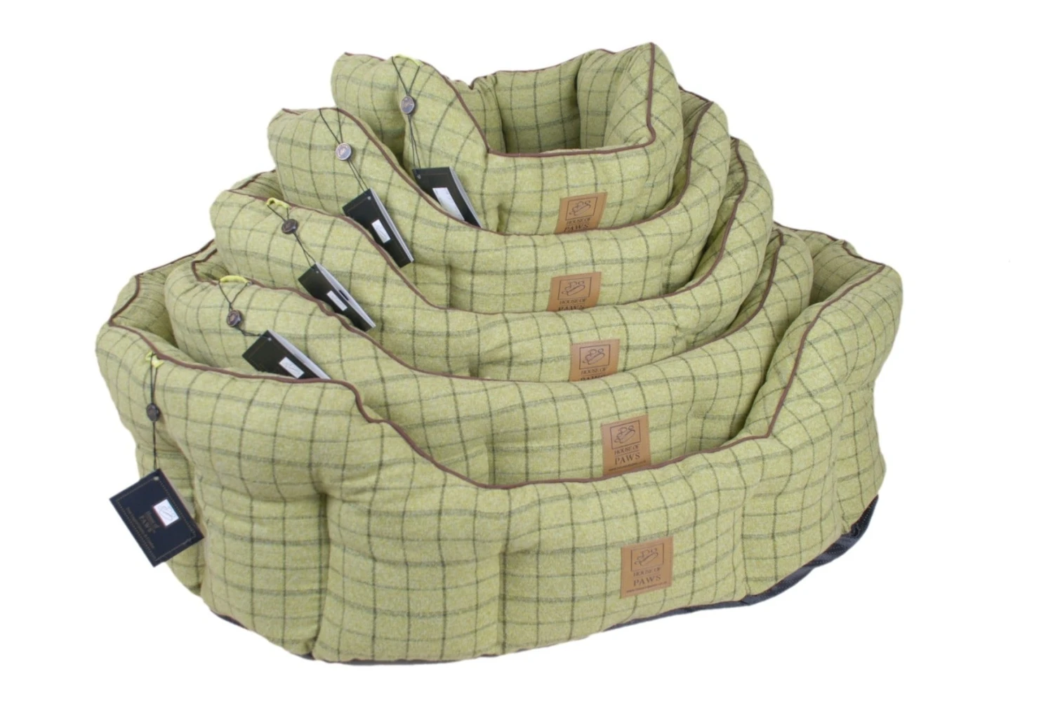 House Of Paws - Green Tweed Oval Snuggle Bed - Image 4