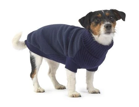 House Of Paws Fleece And Knit Dog Jumper Navy - Image 5
