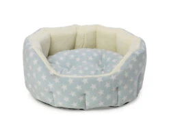 House Of Paws Fleece Star Snuggle Oval Blue
