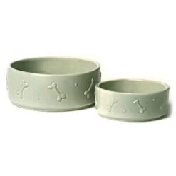 Mutts & Hounds Sage Green Ceramic Bowl