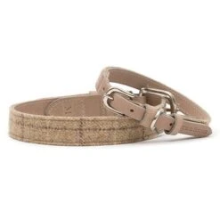 Mutts & Hounds Oatmeal Check Tweed Dog Collar