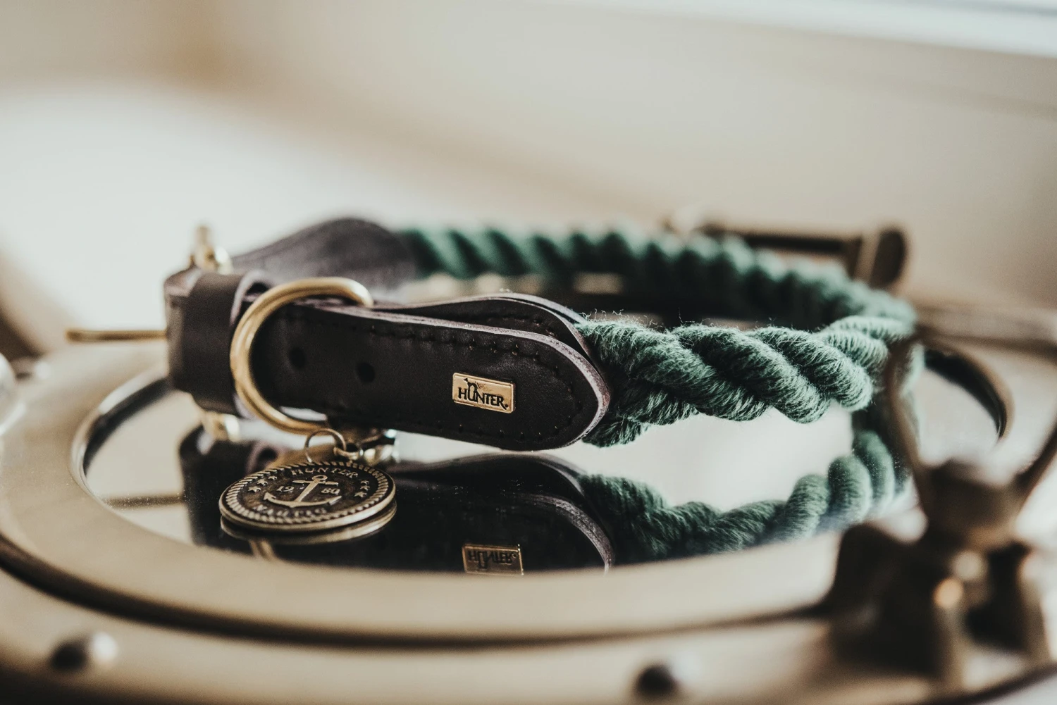 Hunter - List Rope Collar β Olive-50 38-44cm (12mm)