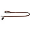 Hunter Cody Leather Leash-Cognac/Dark Brown