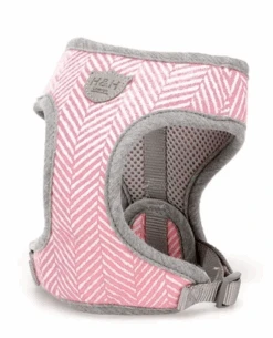 Hugo & Hudson - Pink Herringbone Dog Harness