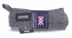 Hugo & Hudson Grey Checked Tweed Dog Blanket