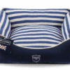 Hugo & Hudson Blue & White Striped Canvas Dog Bed