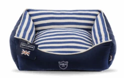 Hugo & Hudson Blue & White Striped Canvas Dog Bed