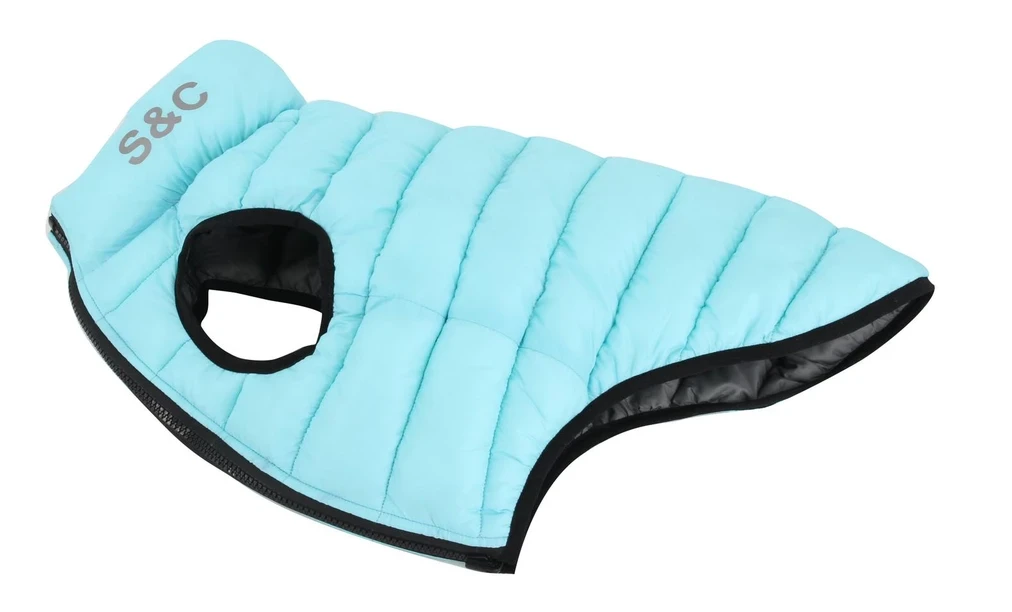 Hugo & Hudson Aqua & Grey Puffer Jacket