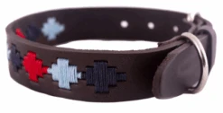 Pioneros Polo Dog Collar Pampa Cross - Navy/PaleBlue/Red