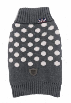 Sydney & Co - Turtleneck Dark Grey Spotty Dog Jumper