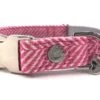 Hugo & Hudson - Pink Herringbone Dog Collar