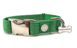 Hugo & Hudson - Green Tweed Dog Collar