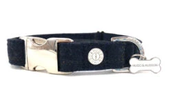 Hugo & Hudson - Navy Checked Tweed Dog Collar